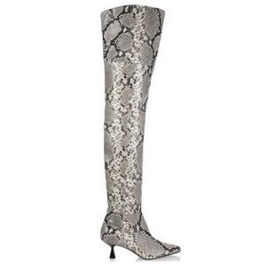 Brother Vellies Ronstadt Snake-Embossed Leather Over-The-Knee Boots